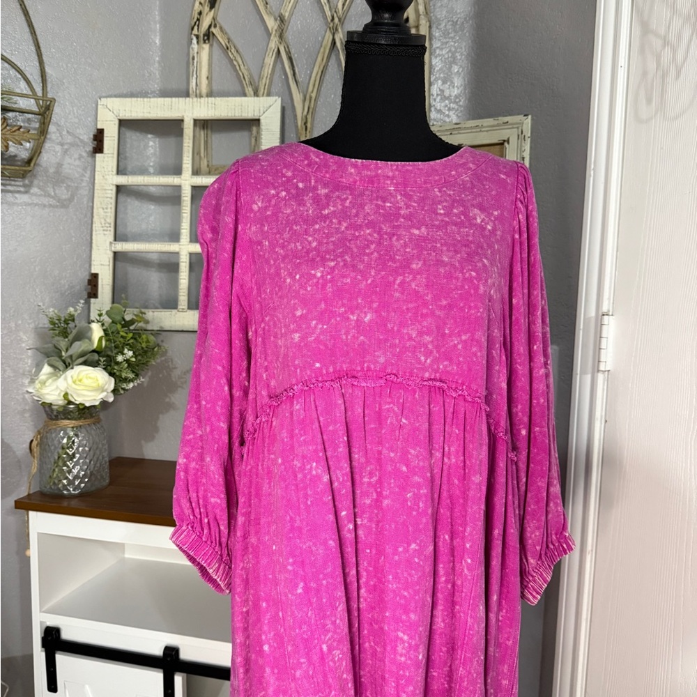 Pink Long Sleeve Dress
